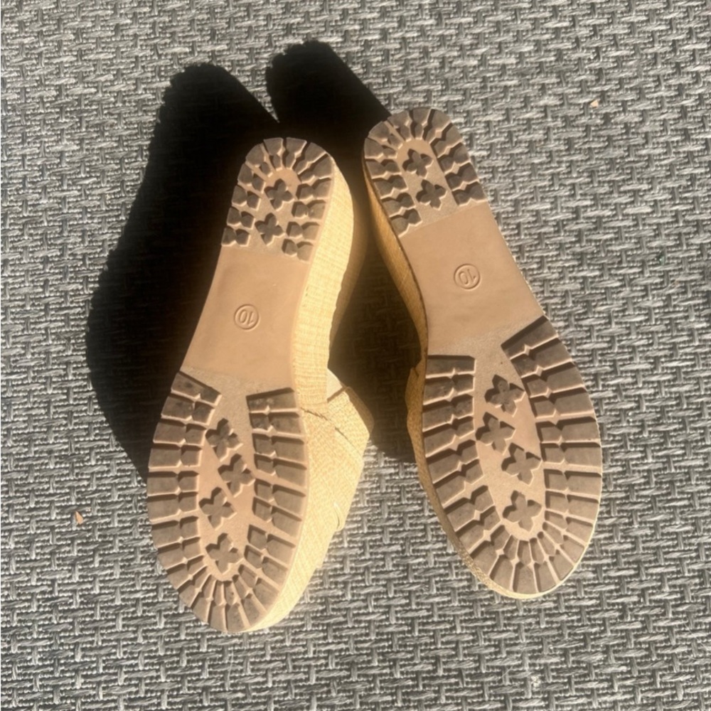 Woven Slip-On Wedge Sandals in Natural Tan - Picture 3 of 3
